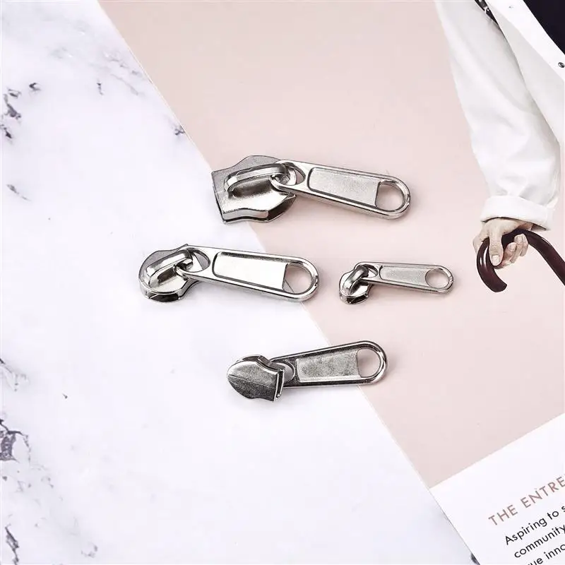 Zipper Pullers Zipper Sliders Zipper Heads Zipper Accessories 8Pcs 4 Sizes Metal Zipper Pull Universal Double-sided Nylon For Luggage Mosquito Net Clothes Fix Repair