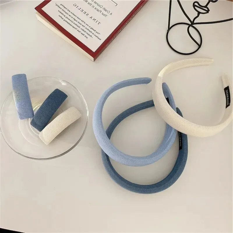 FreshMacaronColorSoftSpongeHairTiesSweetHeadbandsHighCrown