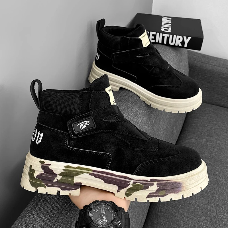 Martin coloridas de moda para hombre, zapatos de moto altos, calzado deportivo de ocio, zapatos de lona de alta calidad| | - AliExpress