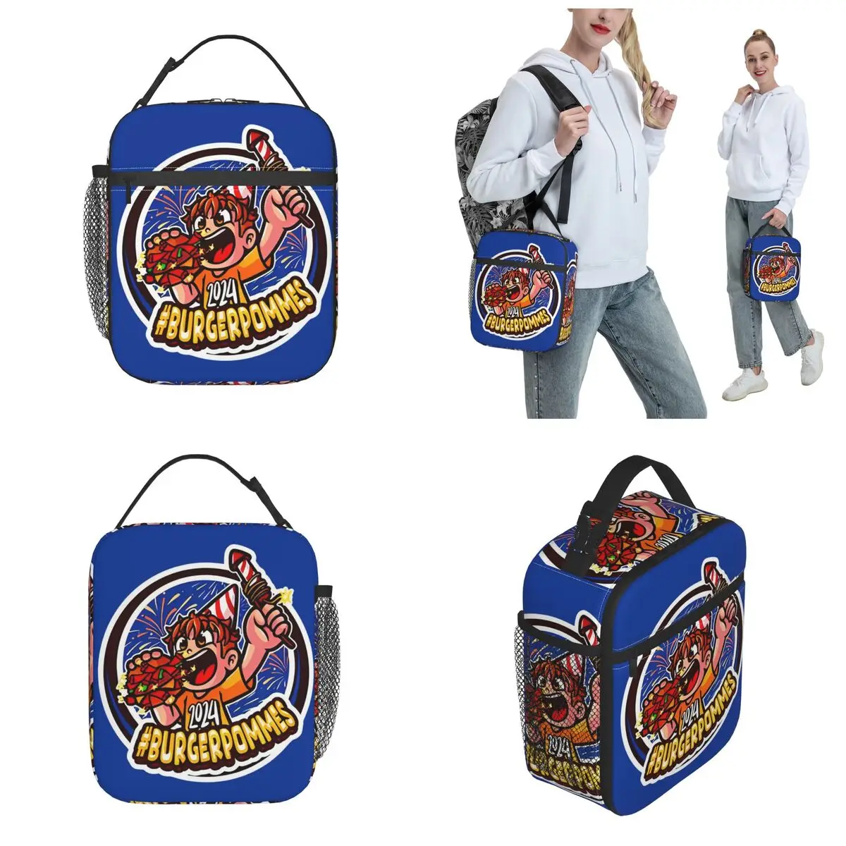 Lunch Box Burgerpommes ICrimax Y2K Merch New Songs Food Box Causal Thermal Cooler Bento For Office