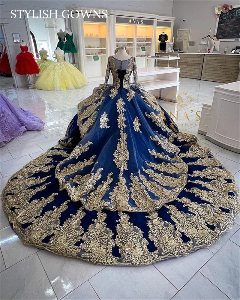 Princess Navy Blue Gold Lace Beaded Pearl Ball Gown Quinceanera Dresses Celebrity Party Prom Gowns Graduation Vestido Customized - AliExpress 320 Princess Navy Blue Gold Lace Beaded Pearl Ball Gown Quinceanera Dresses Celebrity Party Prom Gowns Graduation Vestido Customized - AliExpress 320