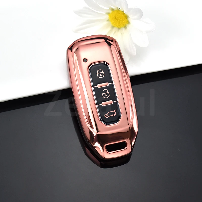 Key Case Cover, Car Key Shell For Ford Territory EV Auto Smart Key Cover Case Bag Holder 3 Buttons Soft TPU Car Key Shell Fob Protector Accessories