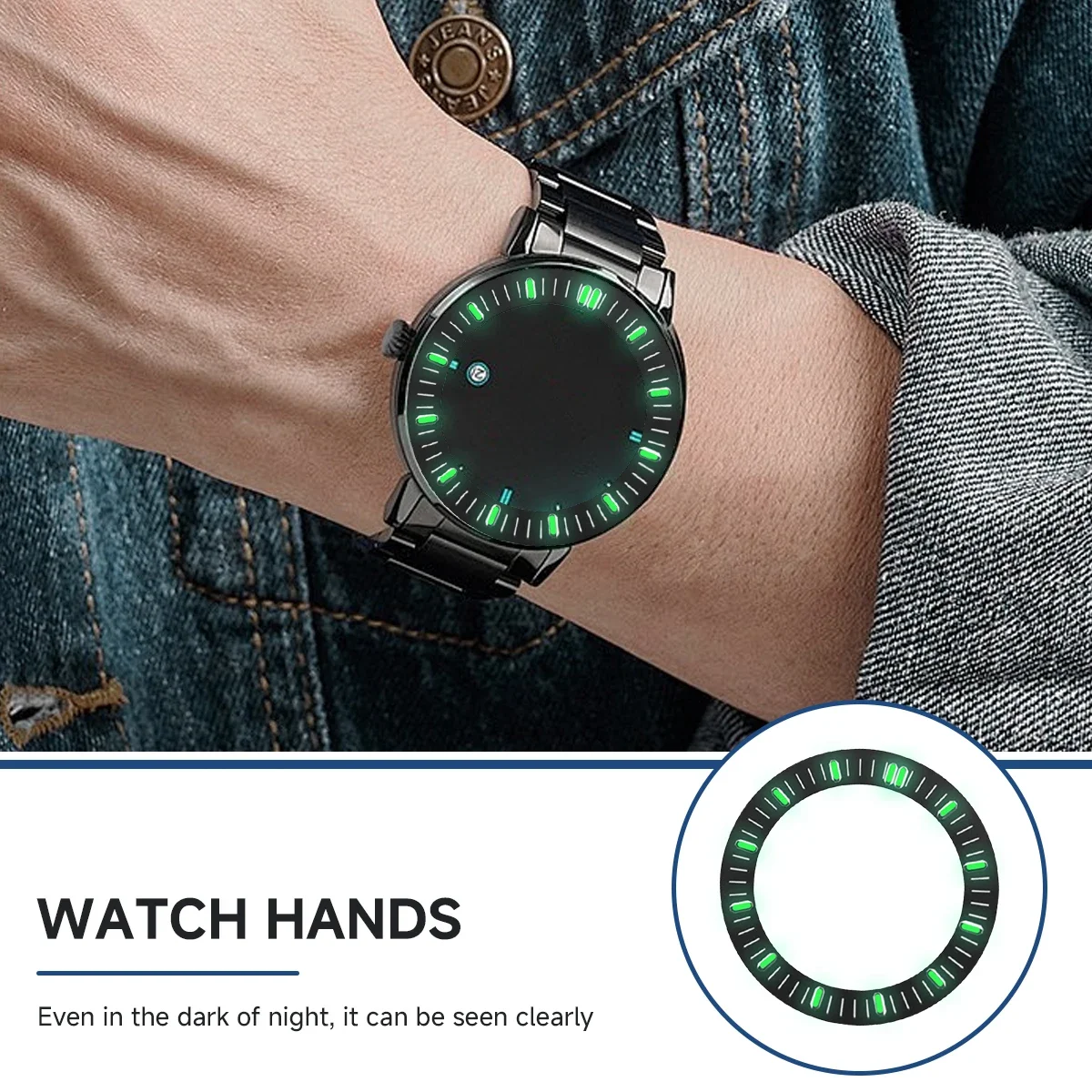 Enhanced Luminous Watch Dial - Green with Multiple Color Options, 31mm