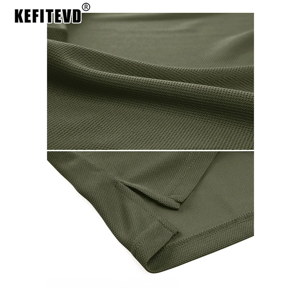 KEFITEVD Men's Quick Dry Polo Shirts Spring Long Sleeve T-Shirt Summer Breathable Lightweight Top Autumn Outdoor Golf Hiking Tee