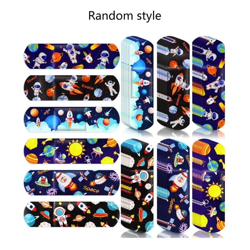 

Безопасные и дышащие раневые пластыри, 50 шт., детские водонепроницаемые клейкие повязки с героями мультфильмов