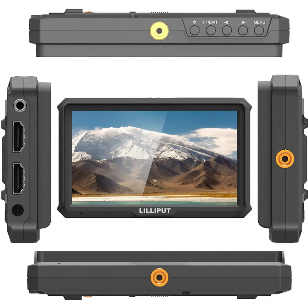 Lilliput A5 5" 4K HDMI Full HD On-Camera Monitor 1920 x 1080 HDMI 460 cd/m&sup2; Brightness Lightweight Design
