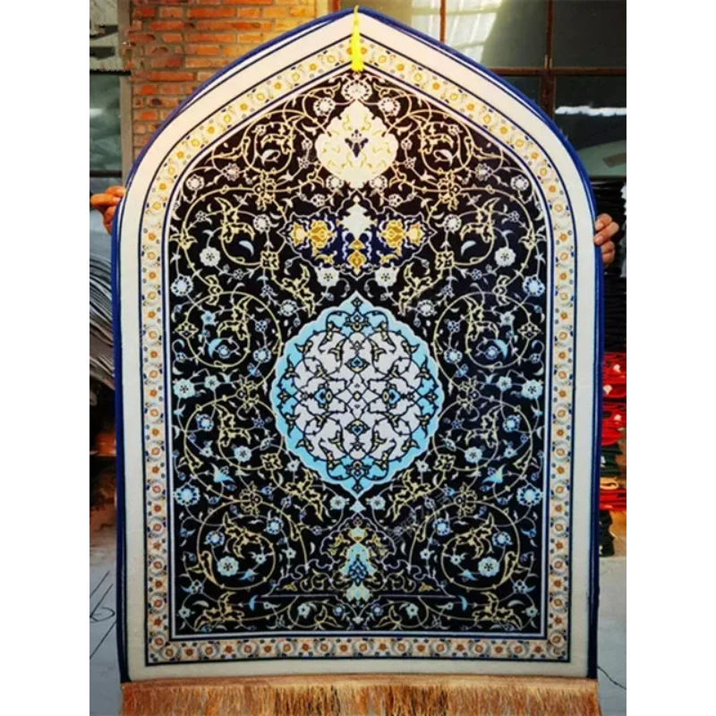 Prayer Mat for Muslim Ramadan Flannel Carpet Portable Travel Worship Prayer Rugs Ramadan Gift Soft Thickened printed worship pad