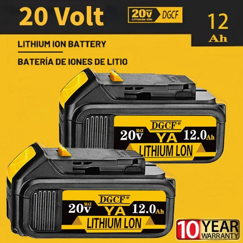 

20V 6Ah 8Ah 12Ah Lithium Battery for DeWalt power Tools DCB184 DCB200 rechargeable electric tool set 20Volt 20 v 8000mah Battery