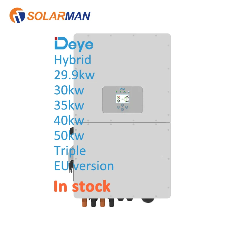 Deye On Grid E Off Grid Inverter Sun 29.9Kw 30Kw 35Kw 40Kw 50Kw Sg01Hp3-Eu Inverter Solare Ibrido Deye Trifase Standard