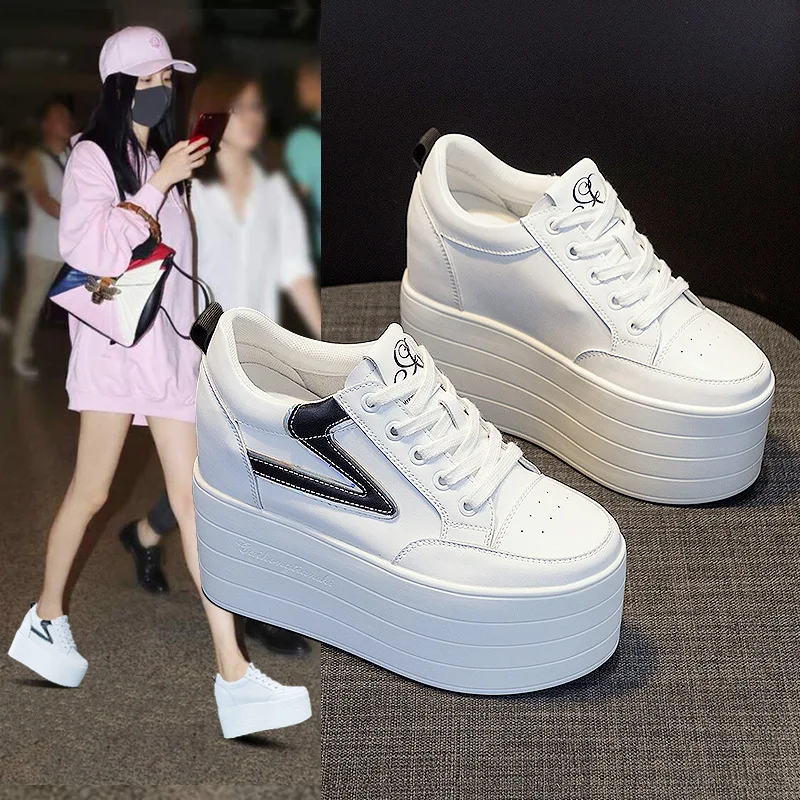 12 cm hohe Keilabsatzschuhe aus Leder für Damen - true-deals-club