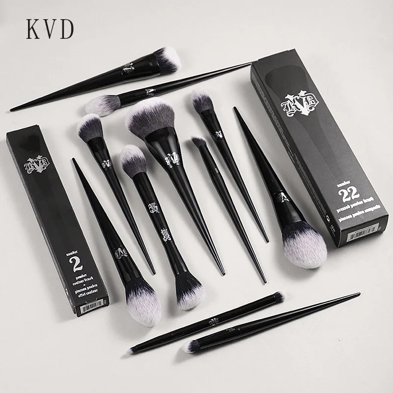 Kat Von D  Makeup Brush Set & Kit Foundation Blush Highlight Concealer Powder Sculpting Eyeshadow Brush KVD Brand Makeup Brush