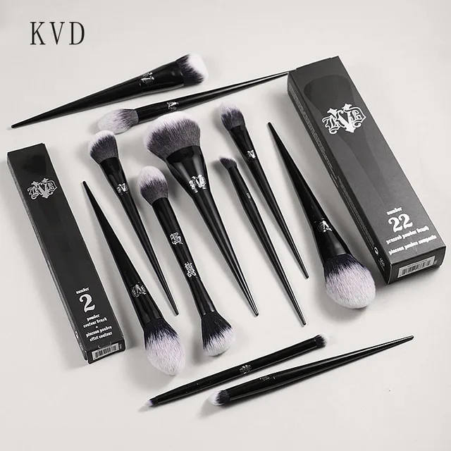 Kat Von D Makeup Brush Set & Kit Foundation Blush Highlight Concealer Powder Sculpting Eyeshadow Brush KVD Brand Makeup Brush