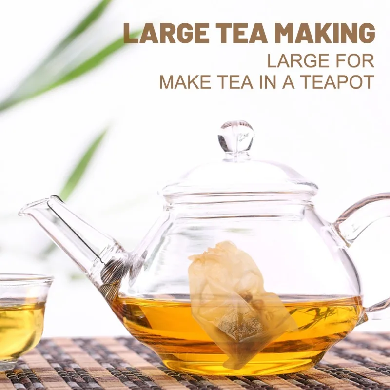 Description Picture 3 of itemDisposable Tea Filter Bags Wood Pulp Material Disposable Empty Loose Tea Infuser Sachets with Drawstring for Spice Coffee Herb