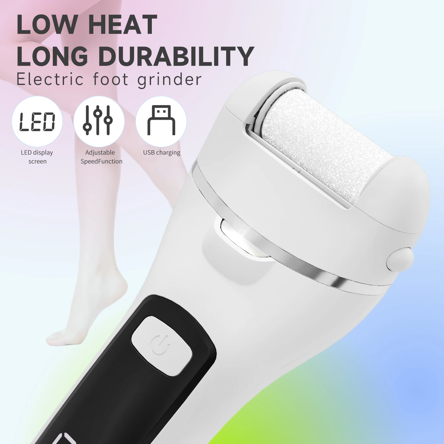 Electric Foot File Rechargeable Usb Callus Remover For Pedicure_voghion.com