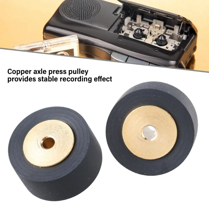 Rubber Pinch Roller Cartridge Radio Tape Recorder Movement Cassette Deck Pressure Belt Wheel 13.5x8x6.5/13.5x7x6.5mm