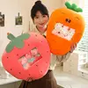 Six Small Toys Inside Cute Cartoon Fruit Plush Pillow Soft Stuffed Sofa Cushion Homdecor Pillow Backrest Children's Gift 5
