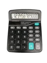 Large LCD Display Calculator with Dual Solar & Battery Power (Black)