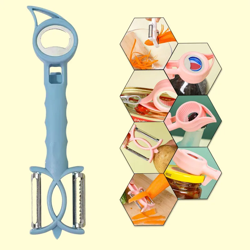 

Multifunctional Can Opener, Bottle Opener, Beer Opener, Filament Shaper, Fruit Peel, Open Bottle Cap, Melon Peel, 7-in-1