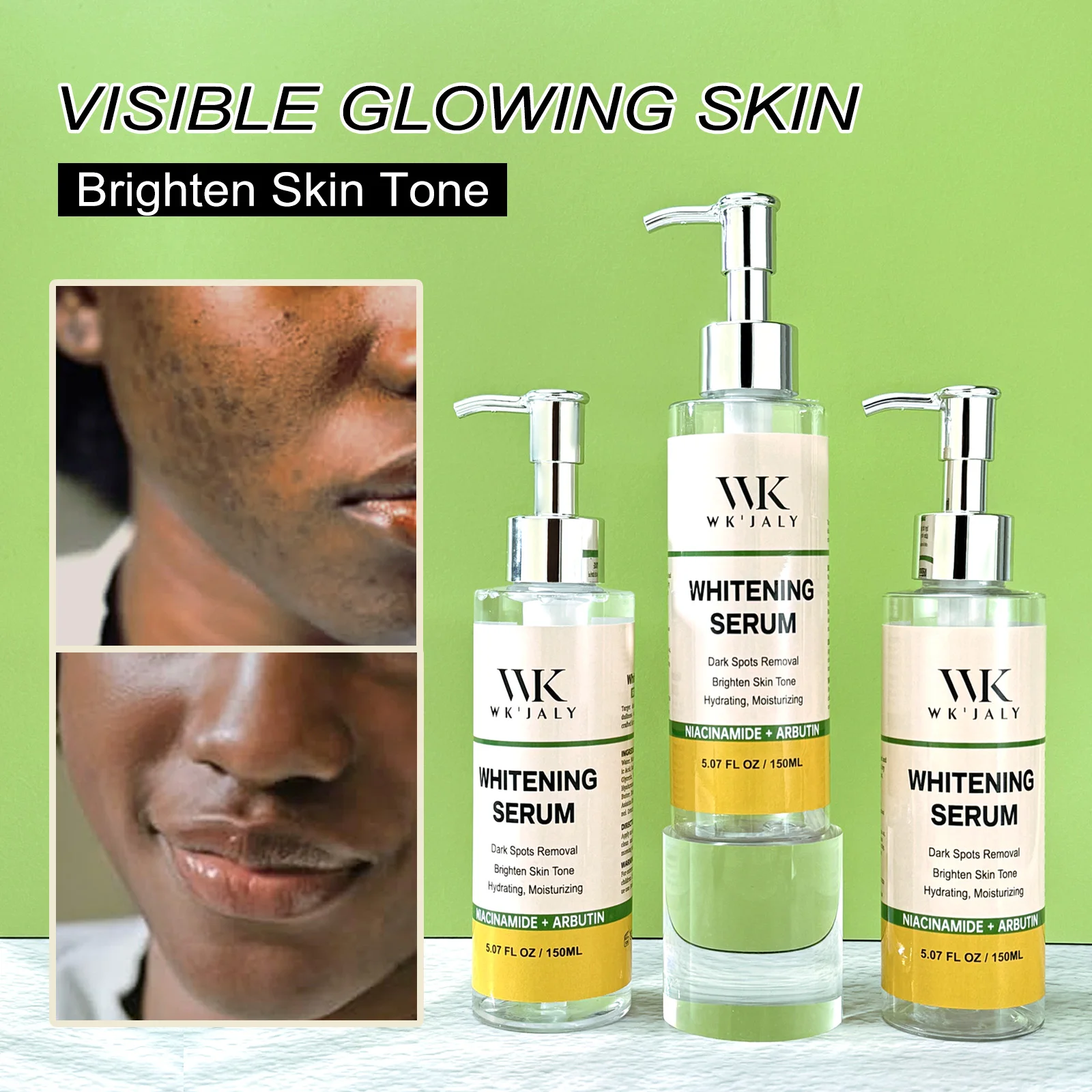 WK JALY Whitening, Black Spots Removal Serum, With Niacinamide, Arbutin, Remove Melanin, Freckles, Even Skin Tone, for All Skin