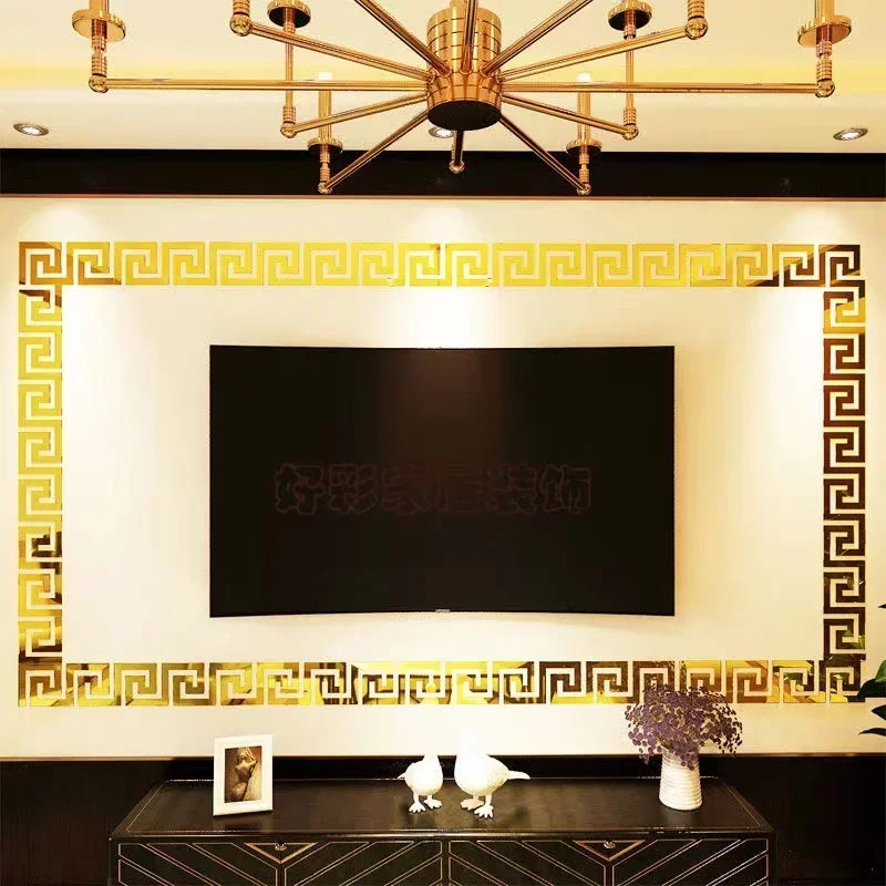 3D 5/10CM Square Self Adhesive Waist Line Mirror Sticker Wall Stickers for Living Room Ceiling Edge Strip Corner Line Wall Decor