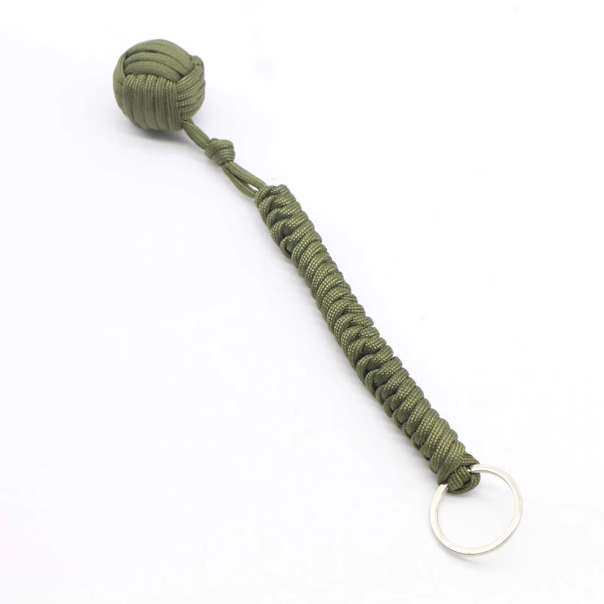Enhanced Self-Defense Keychain with Braided Monkey Fist Design