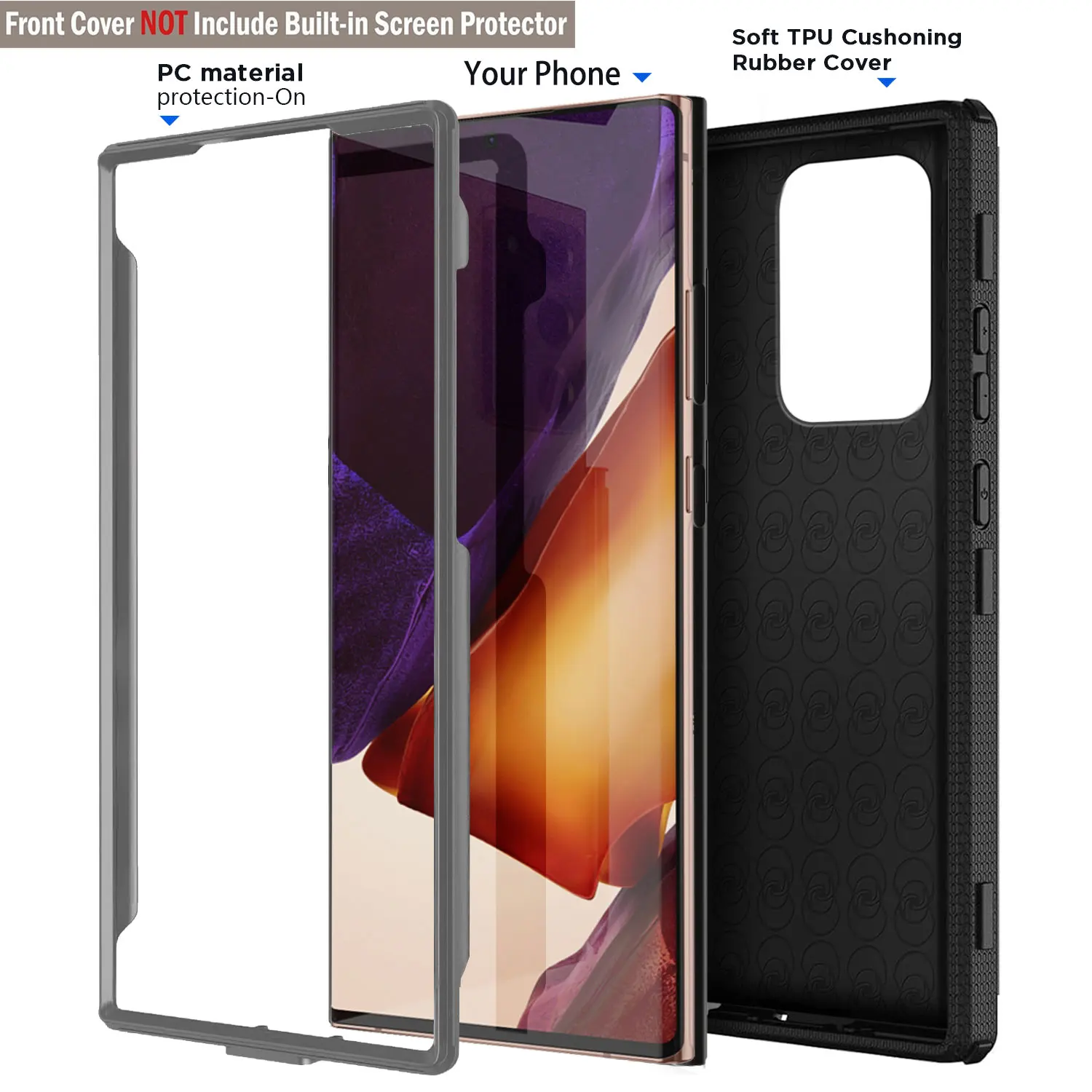 Phone Case For Samsung Galaxy Note 20/Note 20 Ultra 5G Phone Case Shockproof Protective Heavy Duty Rugged Hybrid Cover