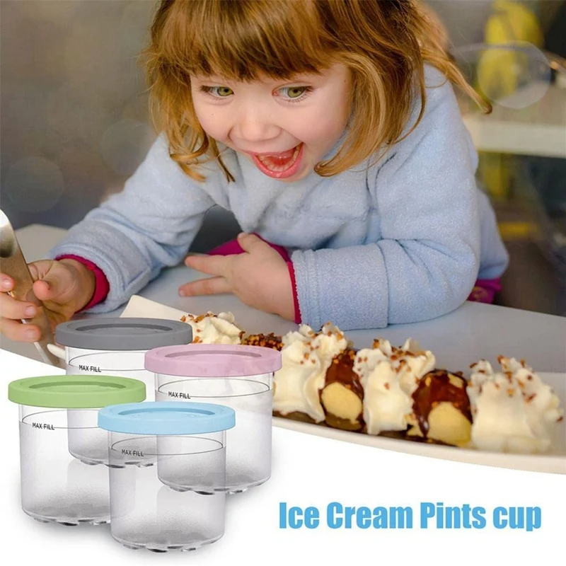 2/4pcs Ice Cream Pints Cup Ice Cream Containers With Lids For Ninja Creami  Pints For Nc301 Nc300 Nc299amz Series Ice Cream Maker - AliExpress