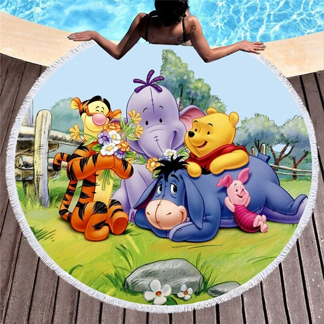 Disney Cartoon Winnie the Pooh Bath Towel with Tassels Kids