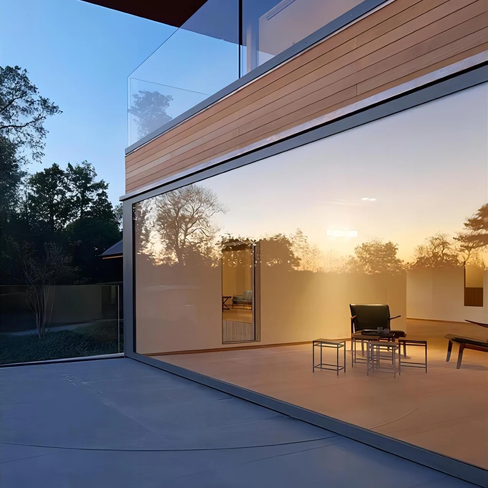 Sixinalu Sliding Door Panel Aluminum Doors 150mm Hurricane Impact Door Front Double Glazed Exterior Interior Home Decor