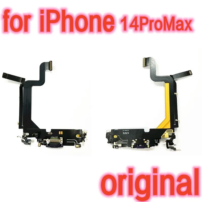 

Charging Port Flex Cable For iPhone 14ProMax Bottom USB Charger Dock Connector With Microphone IC Ribbon Replacement Parts
