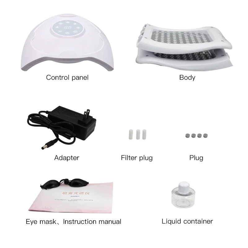 Foreverlily 8 Colors PDT LED Photodynamic Therapy LED Facial Mask Hot Cold Nano Spray Steamer Anti Wrinkle Lighten Spots Tool