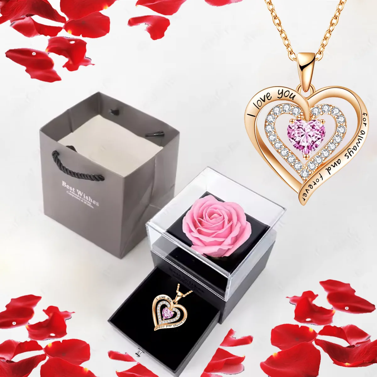Ladies' Necklace Jewelry Gift Set,for Daily Wear, Gifting, Mother,Grandmother,Wife,Girlfriend Birthday Anniversary Romantic Gift - 4