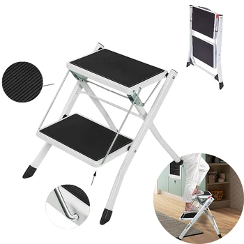 BRIEFNESS Safety Folding Step Stool Step 2 Step Stool Portable Foldable with Non Slip Mat Step For Home/Office/Kitchen/RV Travel 1