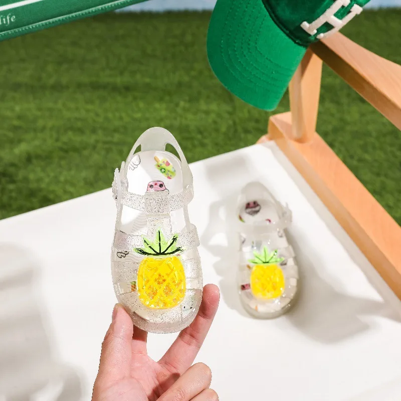 Fashion Girls' Sandals Summer Boys' Shoes Anti Slip Kids Sandals Soft Soled Girls' Shoes Minimalist Baby Crystal Shoe