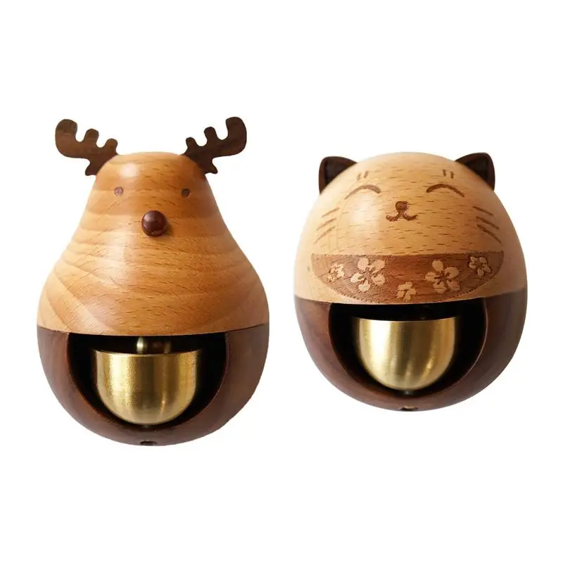 

Shopkeepers Bell Magnetically-Attached Wood Doorbell Chime Japanese Style Door Hanging Housewarming Decoration Accessories