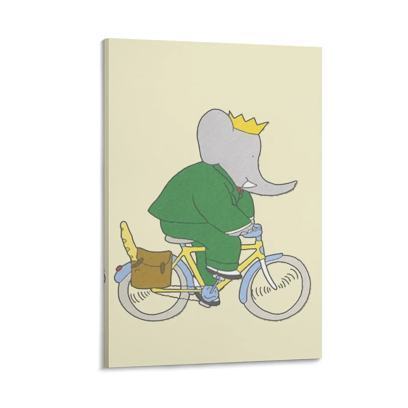 

Babar rides a bike Canvas Painting Picture on the wall Decorative painting for bedroom