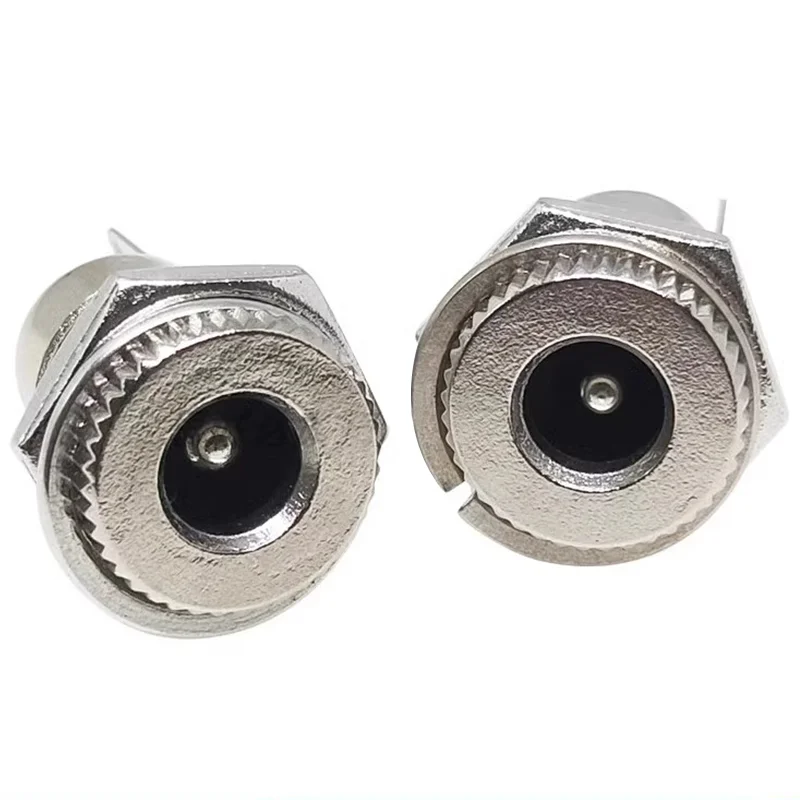암 패널 마운트 커넥터, DC 전원 잭 소켓, 금속 DC-099, 개방 구멍 11mm, 5.5x2.1 5.5x2.5mm, DC099, 5.5mm x 2.1mm, 10 개, 50 개