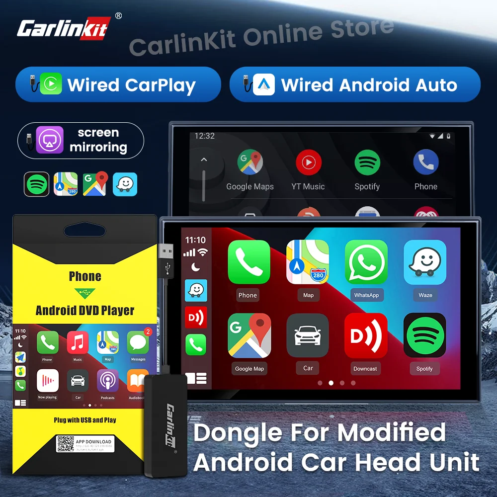 

CarlinKit Carplay Android auto Dongle USB Mirrorlink for Refit Android Radio Airplay Navigation Player Smart Link Box