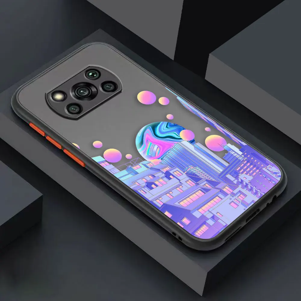 thumbnail image 1 of Case for Xiaomi POCO X3 X2 M4 M3 M2 F4 F3 GT F2 C40 CC9 PRO 4G 5G A3 MIX4 CIVI Case Japanese Anime Hand-Painted House Landscape, 1 of 5