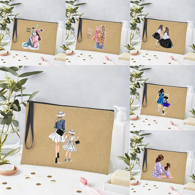 

The Greatest Mother in The World Print Cosmetic Bag Mother and Child Pouch Travel Organizer Makeup Storage Organizer Mini Bags