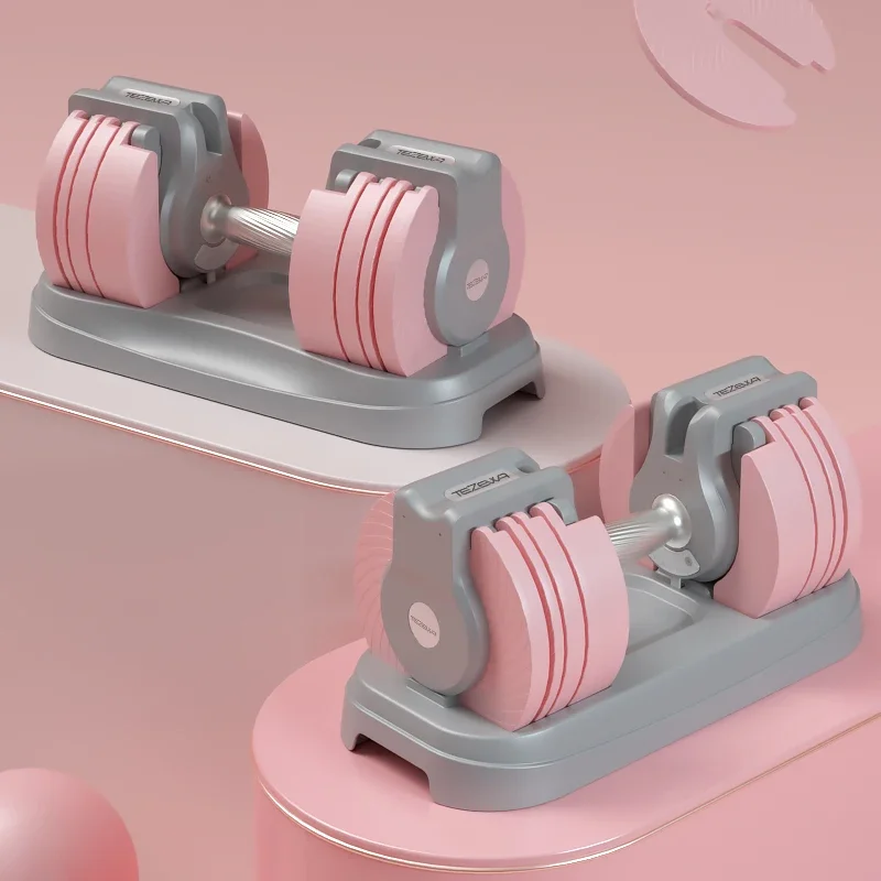 TEZEW/EM Fitness Power Weight Lifting Training Quickly Automatic Adjustable 50LB Dumbbell Set