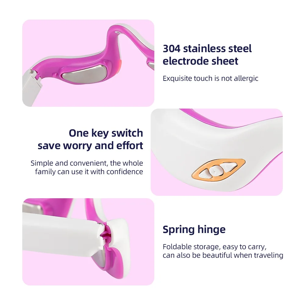 EMS Pulse Vibration Under-Eye Massager Heated Relieves Eye Fatigue Eyes Massage Glasses Dark Circle Eye Bags Eye Fat Remover 5