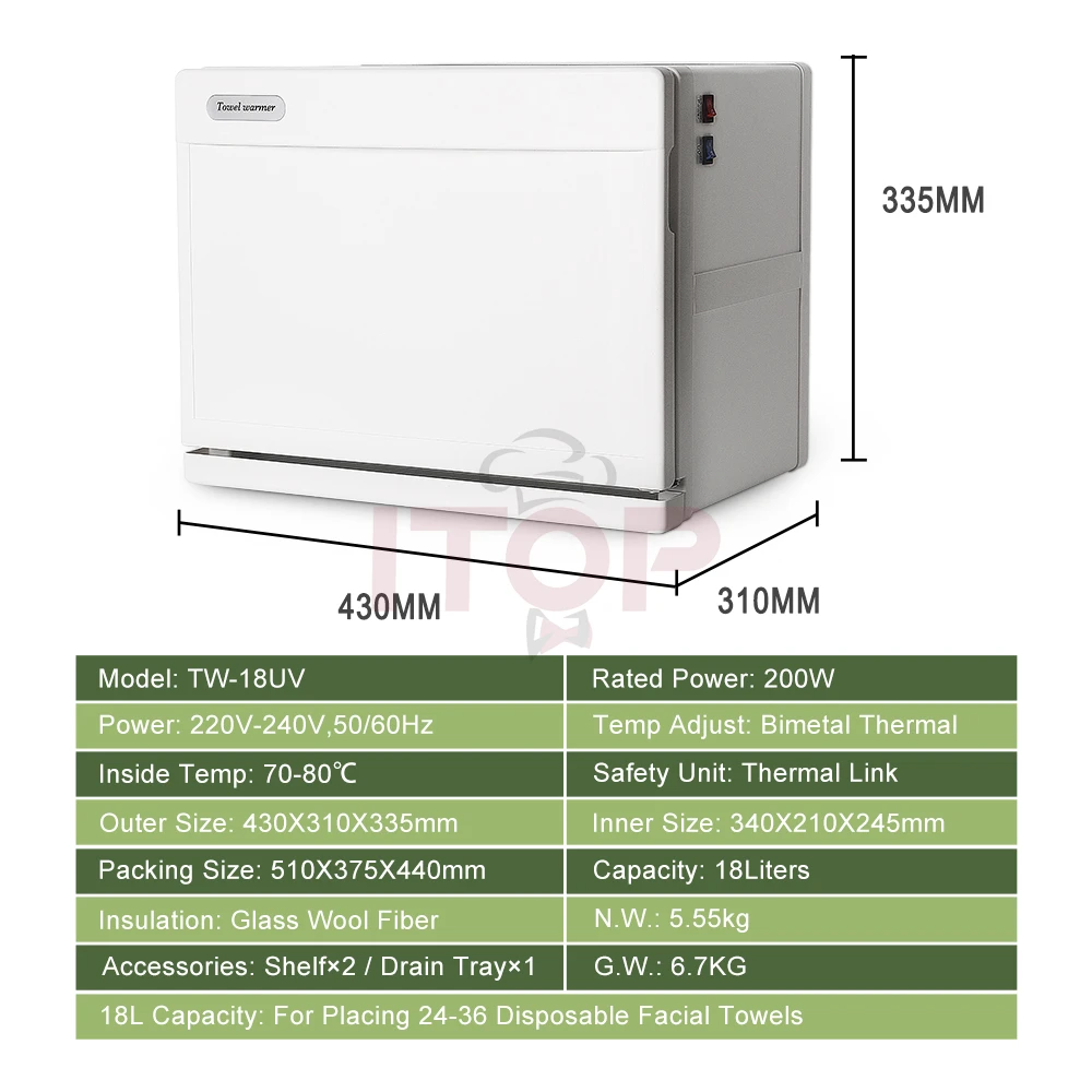 ITOP Electric Towel Warmer 8L/18L Towel Hot Facial Salon Spa Beauty Equipment Cleaning Cabinet