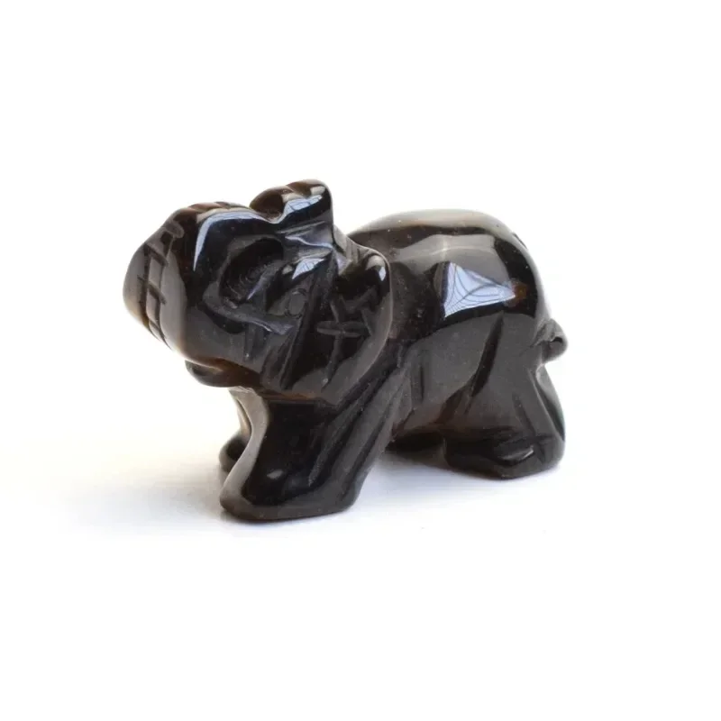 Estatua de elefante de piedra semipreciosa de Chakra Natural de 1,9 pulgadas, adornos de cristal de cuarzo, decoración de estatuilla de Animal curativo Reiki