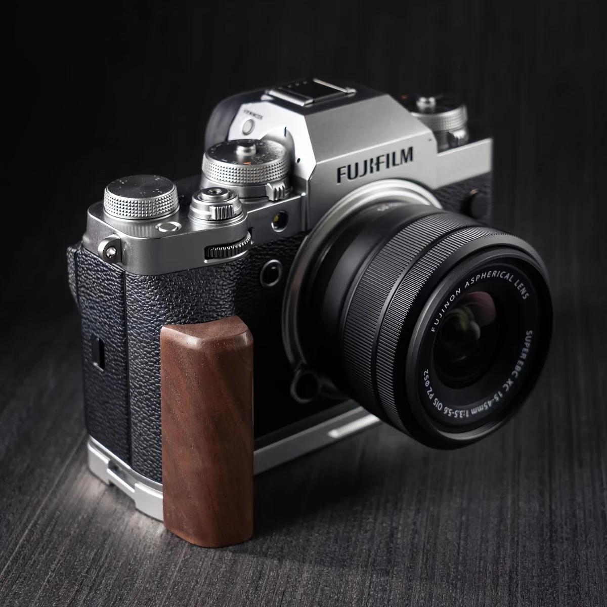 나무 손잡이 L 홀더 후지필름 XT5 후지 X-T5 카메라용 퀵 릴리즈 L 플레이트 브래킷 홀더 초경량 알로이 베이스