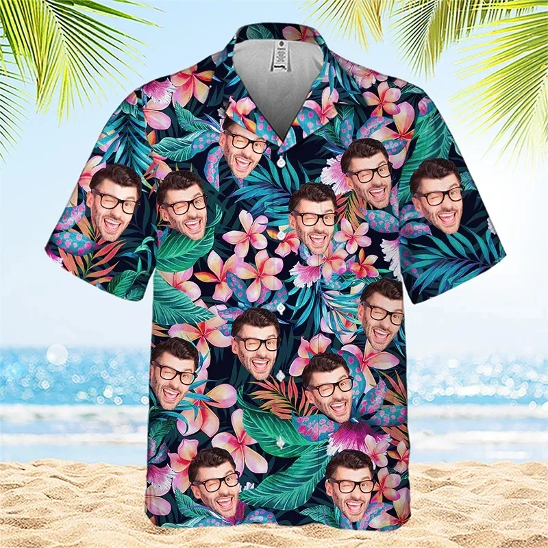 Photo Beach Shirts For Men Women Family Personalized Face Hawaiian Shirt Gift For Family Pet Owners Pet Lovers