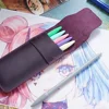 Premium Leather Pen Holder Pencil Case Retro Genuine Cowhide Pen Bag Pencil Pouch Durable Sleek Leather Single Pen Sleeve 3