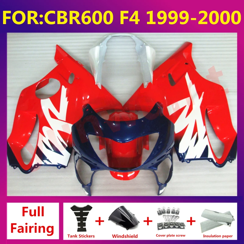 

NEW ABS Motorcycle Injection mold Fairing kit fit For CBR 600 CBR600 CBR600F F4 1999 2000 Bodywork fairings Kits set red blue