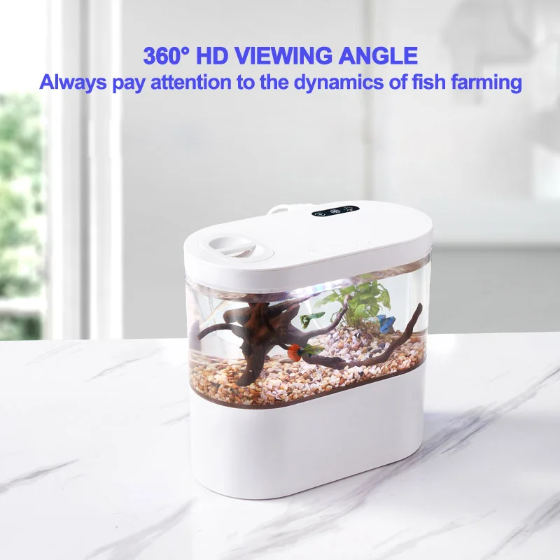 Title 2, Mini Desktop Aquarium Miniature Fish Tank with ...