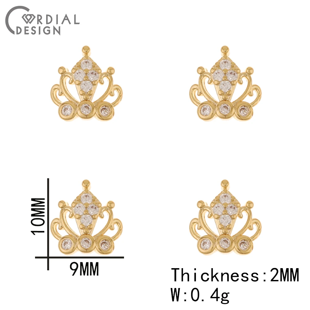 Cordial Design 50Pcs Cubic Zircon/Genuine Gold Plating/DIY Fingernail Accessories/Multi Shapes/Jewelry Findings & Components - cordial